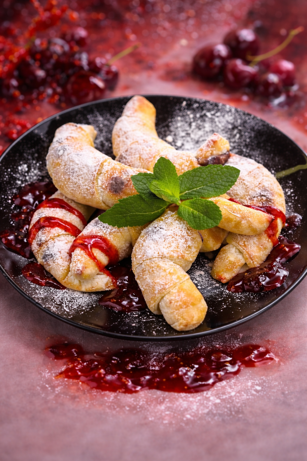 Nutellás Pizza Cornetto meggy lekvárral
